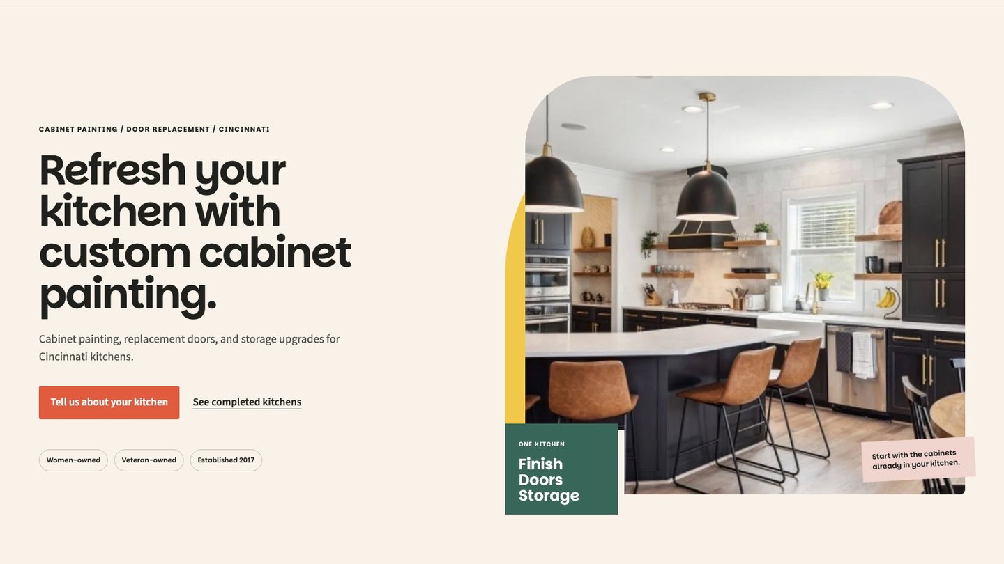 The opening section of the new homepage