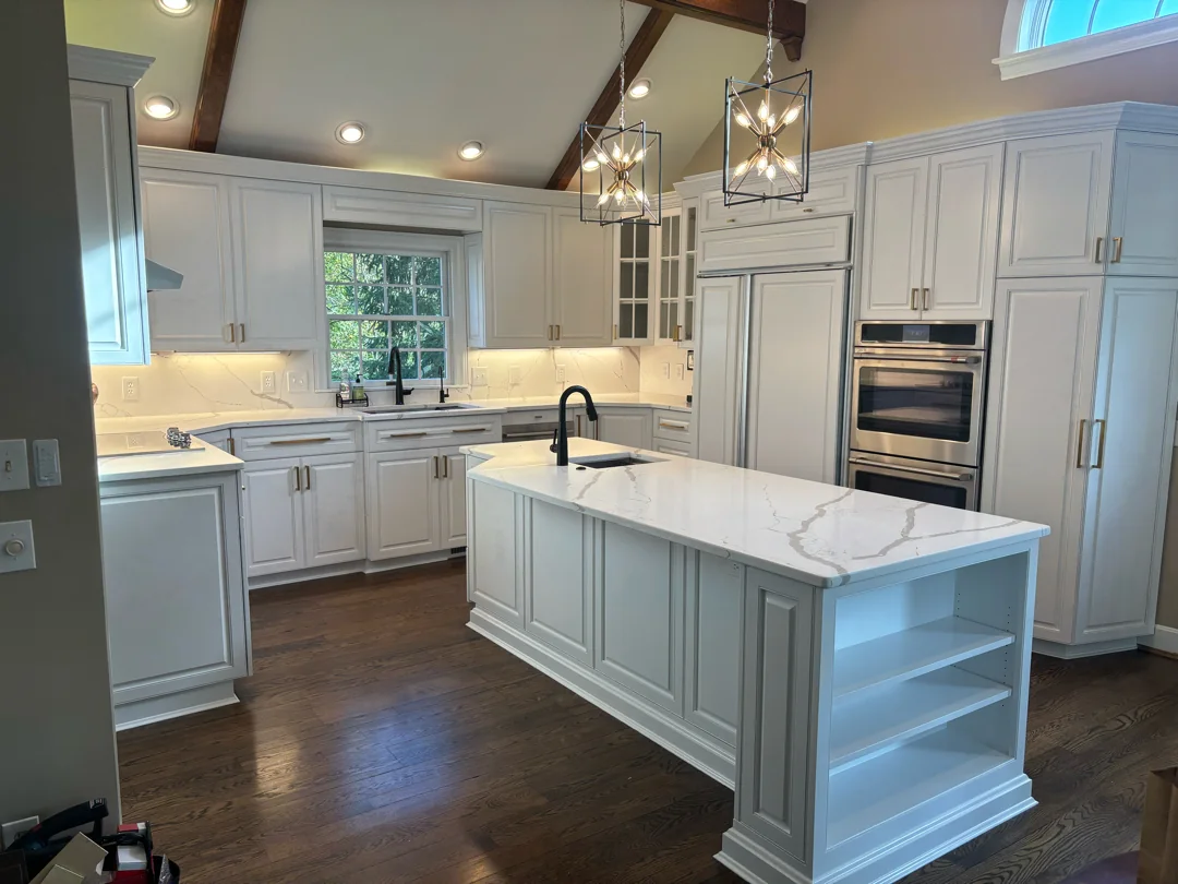 Completed kitchen with painted cabinet finish